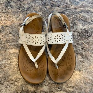 b.o.c. White Leather Sandals